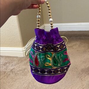 Polti bag Purple and Green Beaded Women's Bag